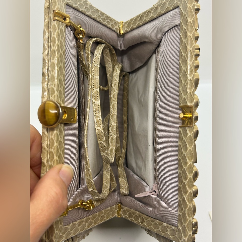 Judith Leiber Vintage Snakeskin Multi Color Gemstone Bag RARE NEW CONDITION - Picture 14 of 15